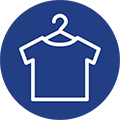 An icon of a shirt on a hanger