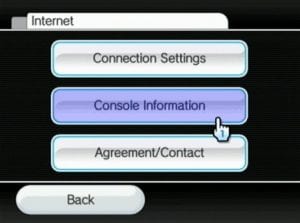 Wii console information