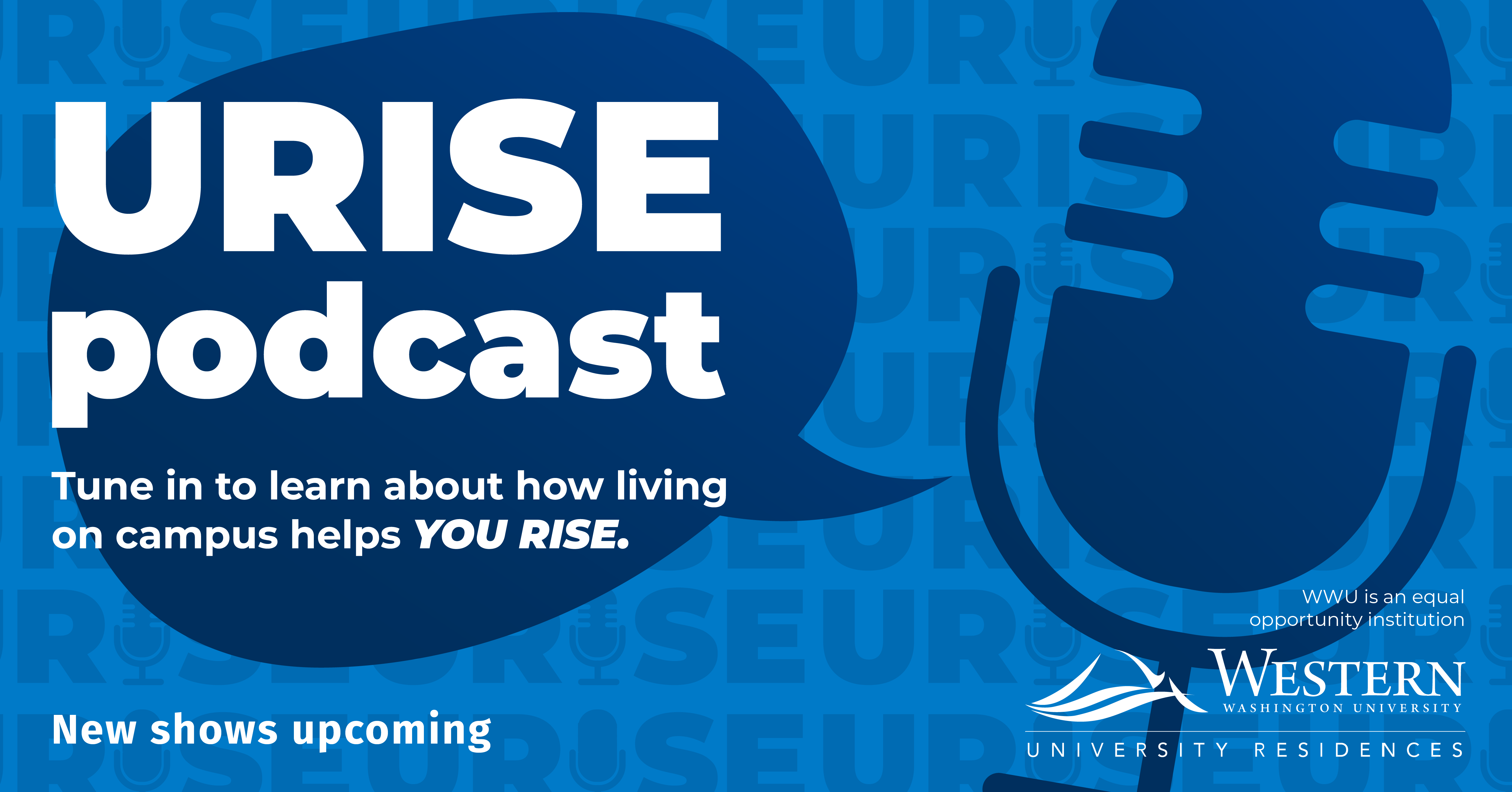 URISE podcast graphic saying "New shows upcoming"