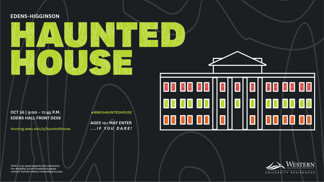 Infographic with Haunted House event information