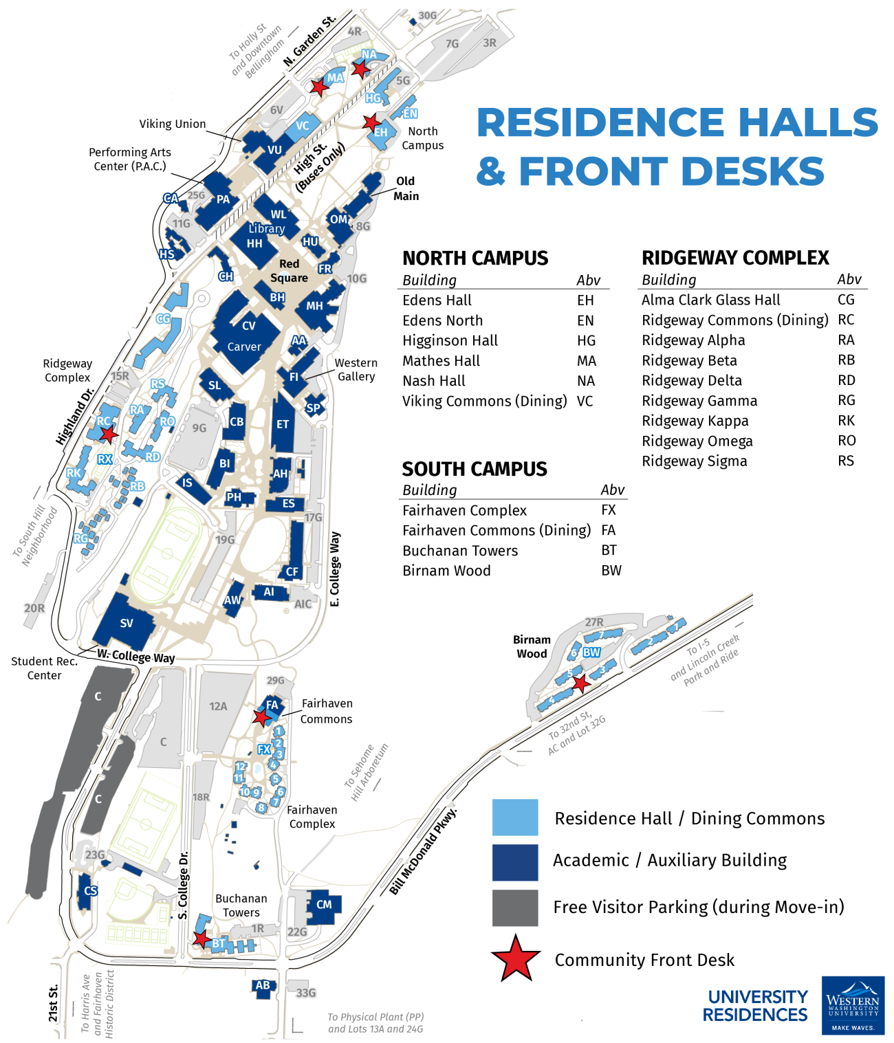 map of residence halls